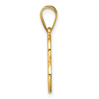 14K Yellow Gold Script Letter E Initial Pendant YC1540E