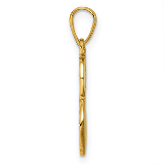 14K Yellow Gold Script Letter E Initial Pendant YC1540E