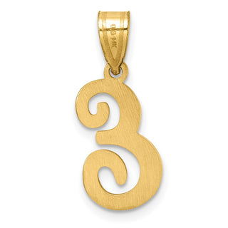 14K Yellow Gold Script Letter E Initial Pendant YC1540E