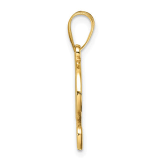 14K Yellow Gold Script Letter F Initial Pendant YC1540F
