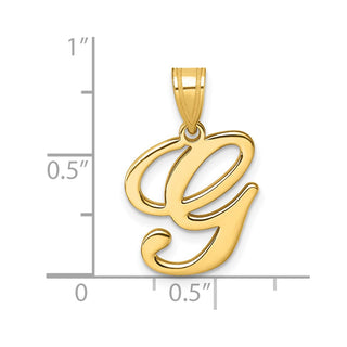 14K Yellow Gold Script Letter G Initial Pendant YC1540G