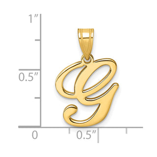 14K Yellow Gold Script Letter G Initial Pendant YC1540G