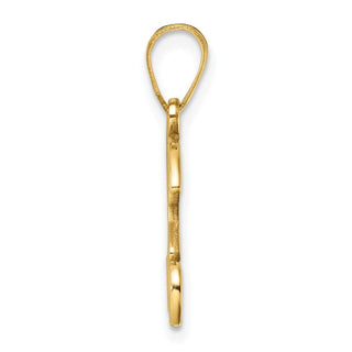 14K Yellow Gold Script Letter H Initial Pendant YC1540H