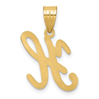 14K Yellow Gold Script Letter H Initial Pendant YC1540H