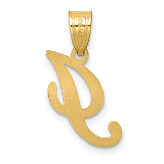14K Yellow Gold Script Letter I Initial Pendant YC1540I