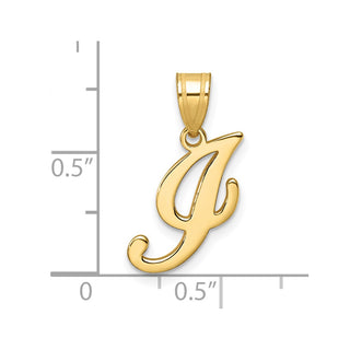 14K Yellow Gold Script Letter I Initial Pendant YC1540I