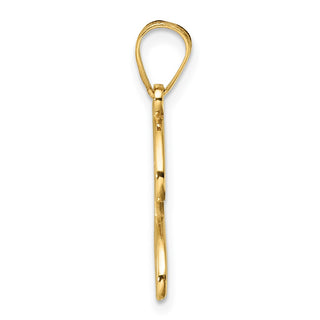 14K Yellow Gold Script Letter J Initial Pendant YC1540J