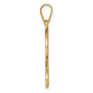 14K Yellow Gold Script Letter J Initial Pendant YC1540J