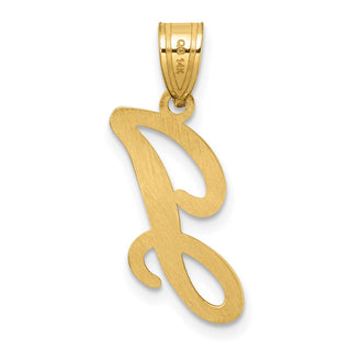 14K Yellow Gold Script Letter J Initial Pendant YC1540J
