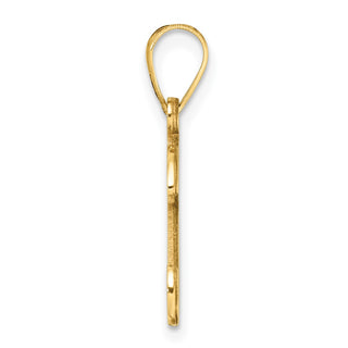 14K Yellow Gold Script Letter K Initial Pendant YC1540K