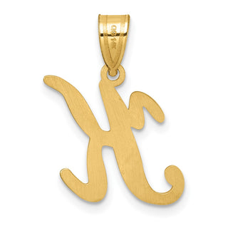 14K Yellow Gold Script Letter K Initial Pendant YC1540K