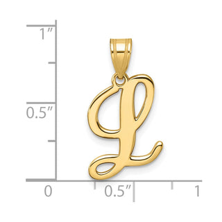 14K Yellow Gold Script Letter L Initial Pendant YC1540L
