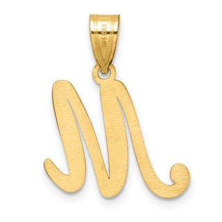 14K Yellow Gold Script Letter M Initial Pendant YC1540M