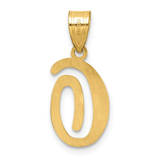 14K Yellow Gold Script Letter O Initial Pendant YC1540O
