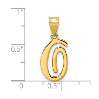 14K Yellow Gold Script Letter O Initial Pendant YC1540O
