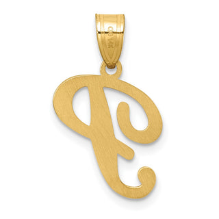 14K Yellow Gold Script Letter P Initial Pendant YC1540P