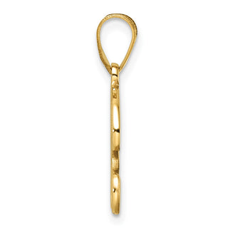 14K Yellow Gold Script Letter R Initial Pendant YC1540R