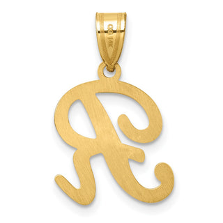 14K Yellow Gold Script Letter R Initial Pendant YC1540R