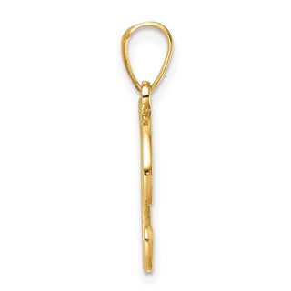 14K Yellow Gold Script Letter T Initial Pendant YC1540T