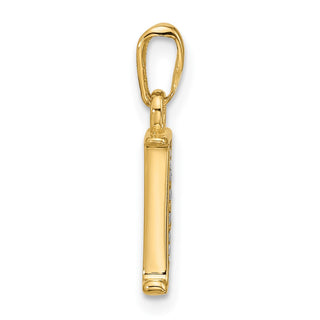 14K Yellow Gold with Rhodium-plating Diamond Letter J Initial Pendant