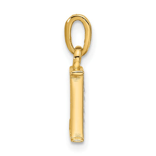 14K Yellow Gold with Rhodium-plating Diamond Letter L Initial Pendant