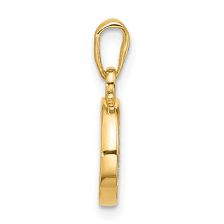14K Yellow Gold with Rhodium-plating Diamond Letter O Initial Pendant