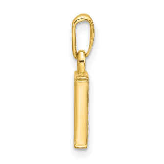 14K Yellow Gold with Rhodium-plating Diamond Letter P Initial Pendant