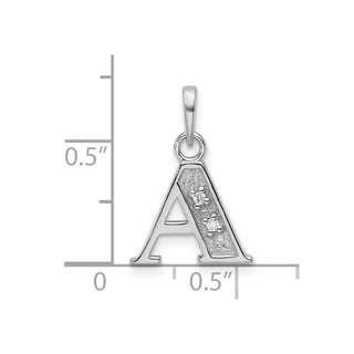 14K White Gold Diamond Letter A Initial Pendant YC1541WA