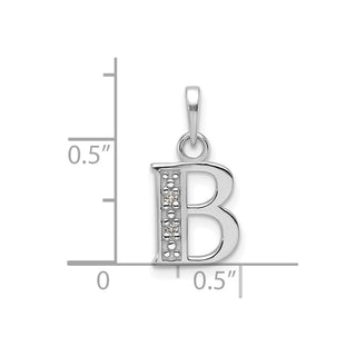 14K White Gold Diamond Letter B Initial Pendant YC1541WB