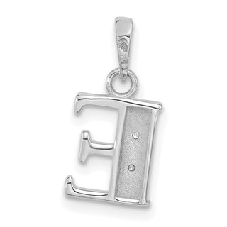 14K White Gold Diamond Letter E Initial Pendant YC1541WE
