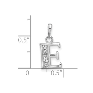 14K White Gold Diamond Letter E Initial Pendant YC1541WE