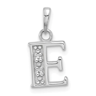 14K White Gold Diamond Letter E Initial Pendant YC1541WE