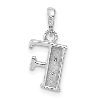 14K White Gold Diamond Letter F Initial Pendant YC1541WF