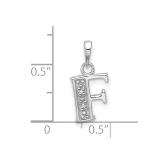 14K White Gold Diamond Letter F Initial Pendant YC1541WF