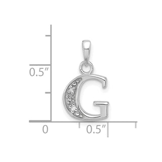 14K White Gold Diamond Letter G Initial Pendant YC1541WG