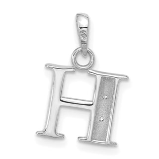 14K White Gold Diamond Letter H Initial Pendant YC1541WH