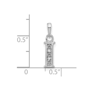 14K White Gold Diamond Letter I Initial Pendant YC1541WI