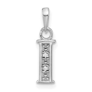 14K White Gold Diamond Letter I Initial Pendant YC1541WI
