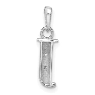 14K White Gold Diamond Letter J Initial Pendant YC1541WJ