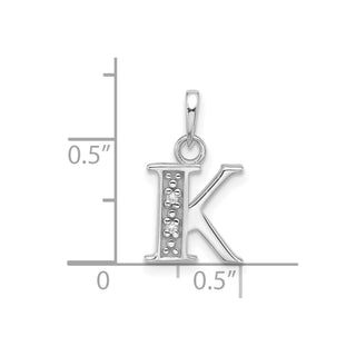 14K White Gold Diamond Letter K Initial Pendant YC1541WK