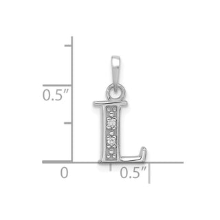 14K White Gold Diamond Letter L Initial Pendant YC1541WL