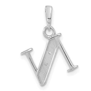 14K White Gold Diamond Letter N Initial Pendant YC1541WN
