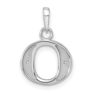 14K White Gold Diamond Letter O Initial Pendant YC1541WO