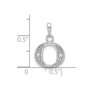 14K White Gold Diamond Letter O Initial Pendant YC1541WO