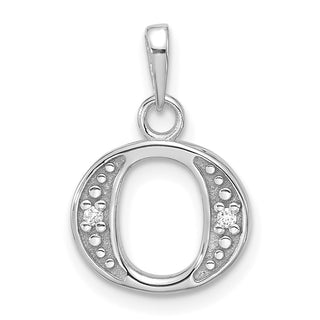 14K White Gold Diamond Letter O Initial Pendant YC1541WO
