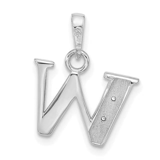 14K White Gold Diamond Letter W Initial Pendant YC1541WW