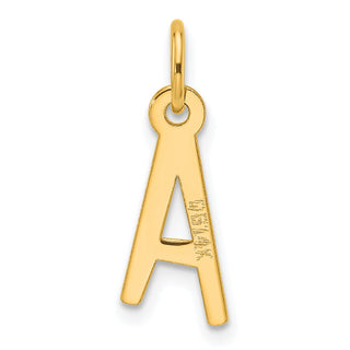 14K Yellow Gold Slanted Block Letter A Initial Charm