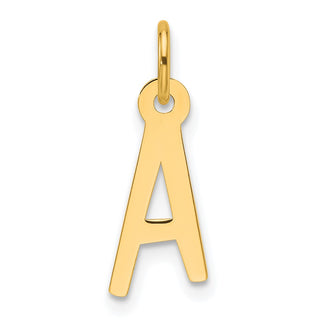 14K Yellow Gold Slanted Block Letter A Initial Charm