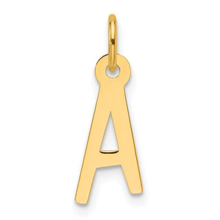 14K Yellow Gold Slanted Block Letter A Initial Charm