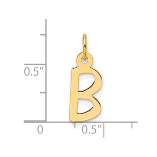 14K Yellow Gold Slanted Block Letter B Initial Charm